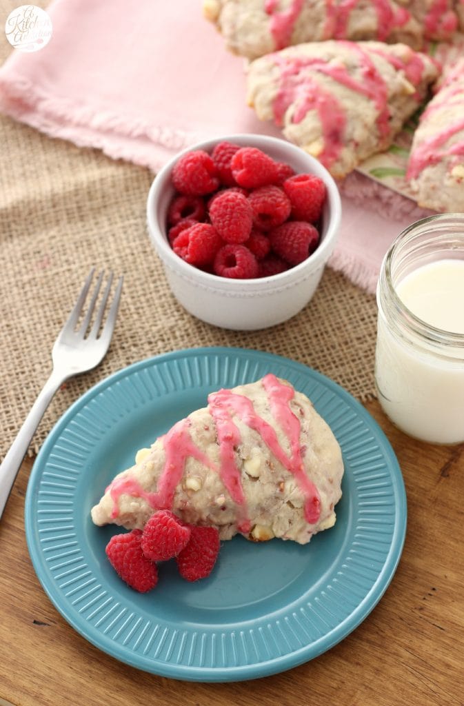 Raspberry White Chocolate Scones Recipe from A Kitchen Addiction