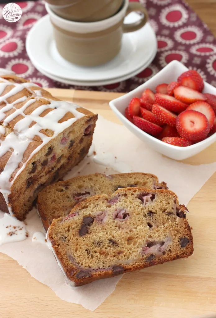 Strawberry Dark Chocolate Chip Graham Bread Recipe from A Kitchen Addiction