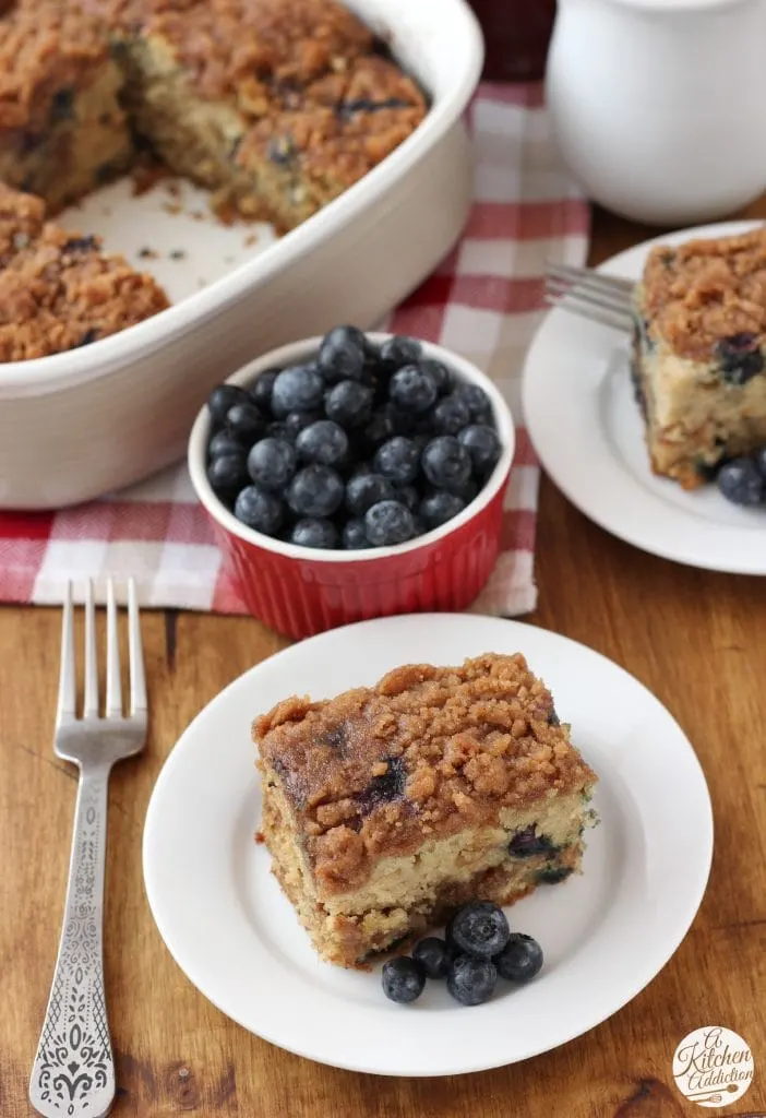 Cinnamon Swirl Blueberry Coffee Cake Recipe from A Kitchen Addiction