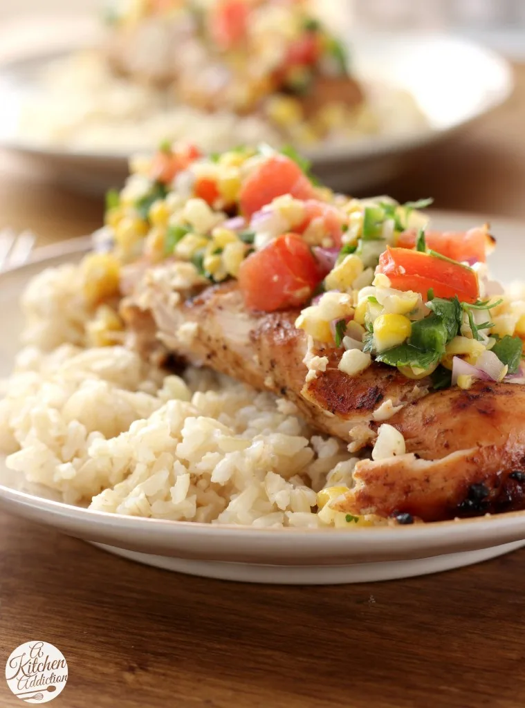 Grilled Honey Lime Chicken and Corn Salsa Recipe from www.a-kitchen-addiction.com