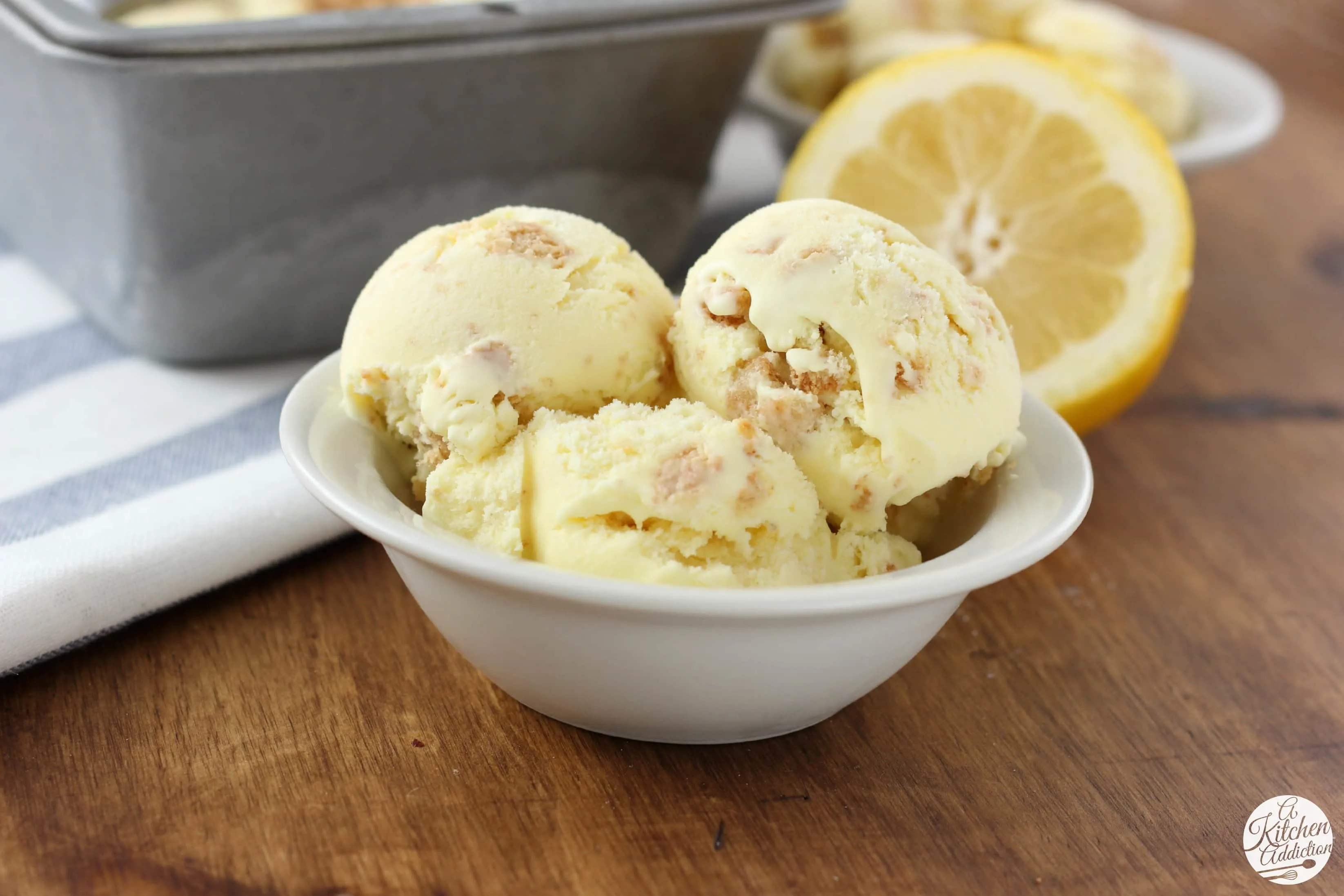 Lemon Crumb Ice Cream Recipe l www.a-kitchen-addiction.com