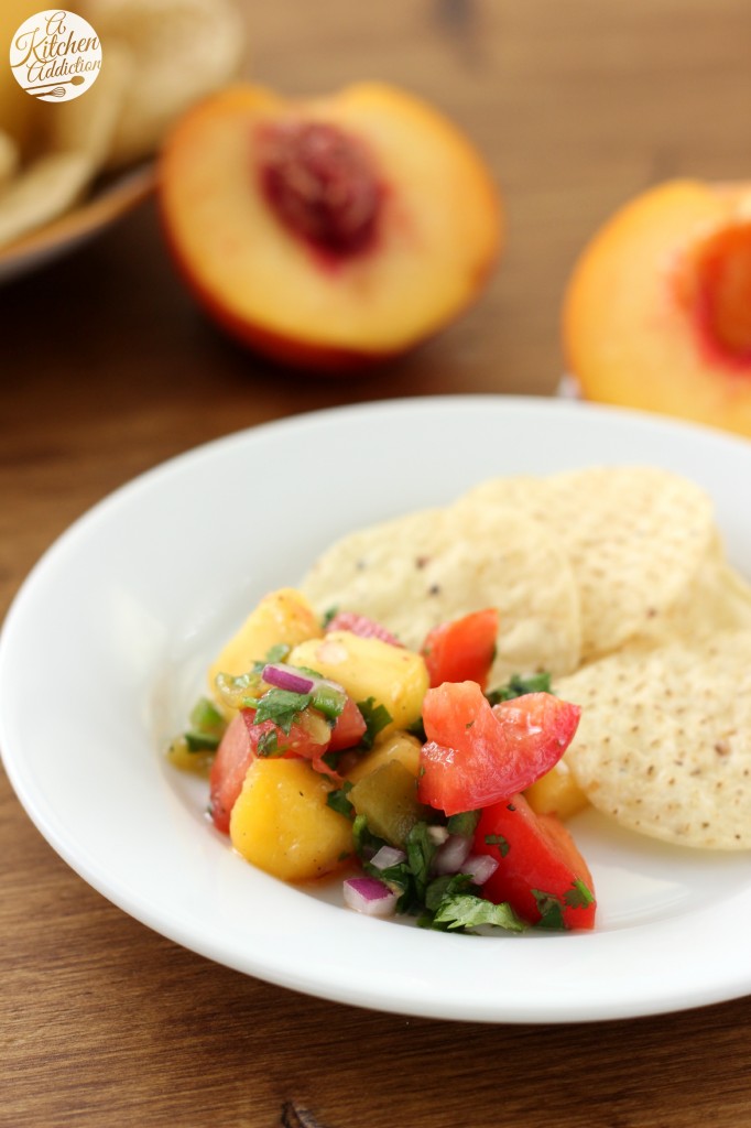 Homemade Peach Salsa Recipe from A Kitchen Addiction