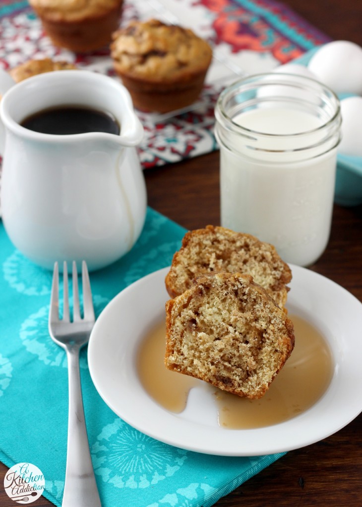 Cinnamon Maple Pancake Muffins Recipe l www.a-kitchen-addiction.com