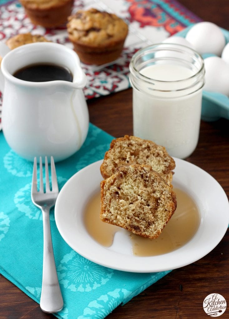 Cinnamon Maple Pancake Muffins Recipe l www.a-kitchen-addiction.com