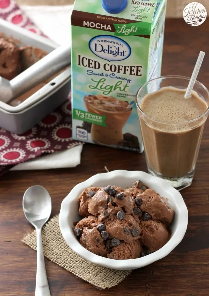 Low Fat Mocha Chip Frozen Yogurt Recipe l www.a-kitchen-addiction.com