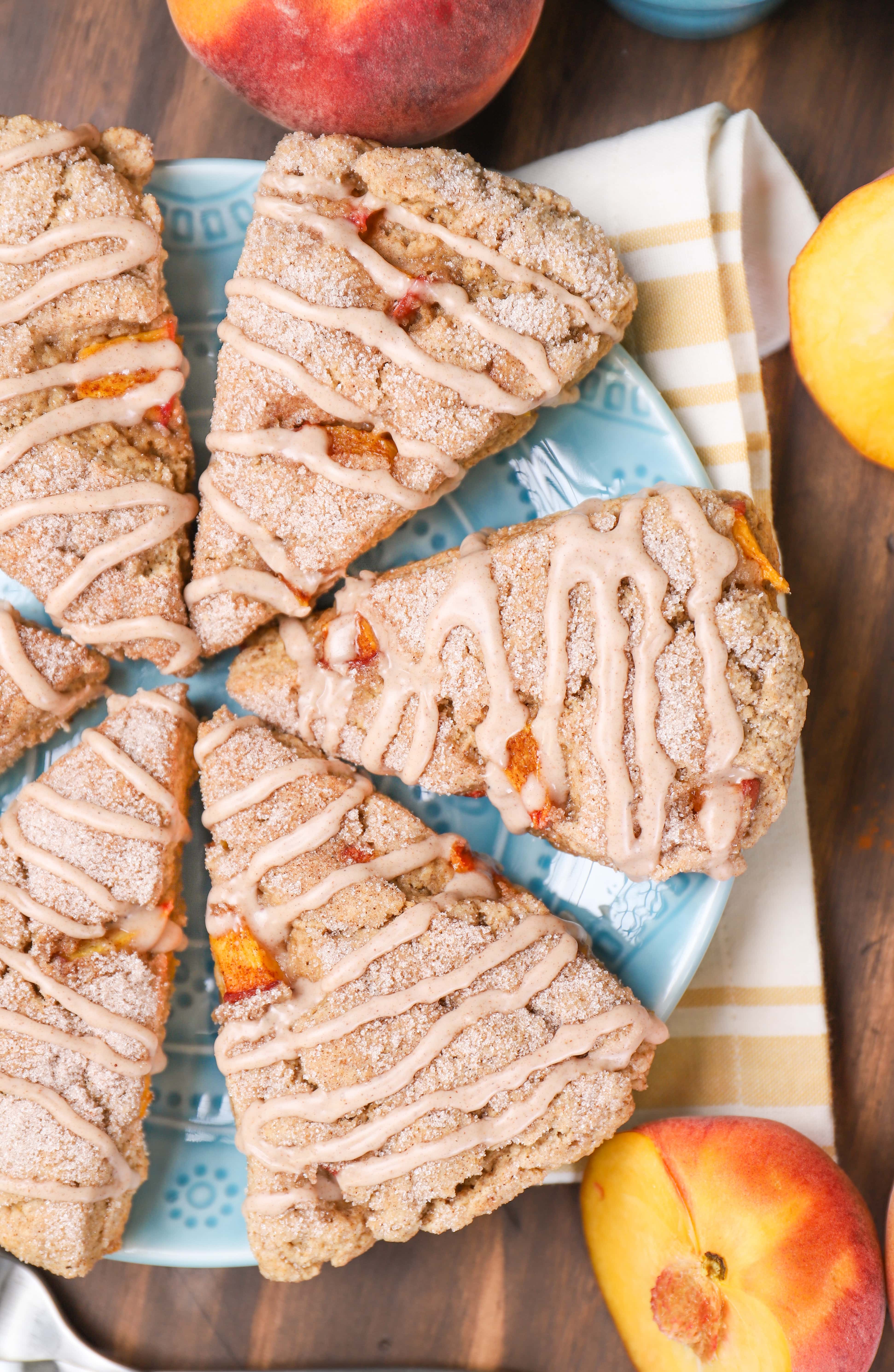 Peach Snickerdoodle Scones with a Cinnamon Drizzle Recipe