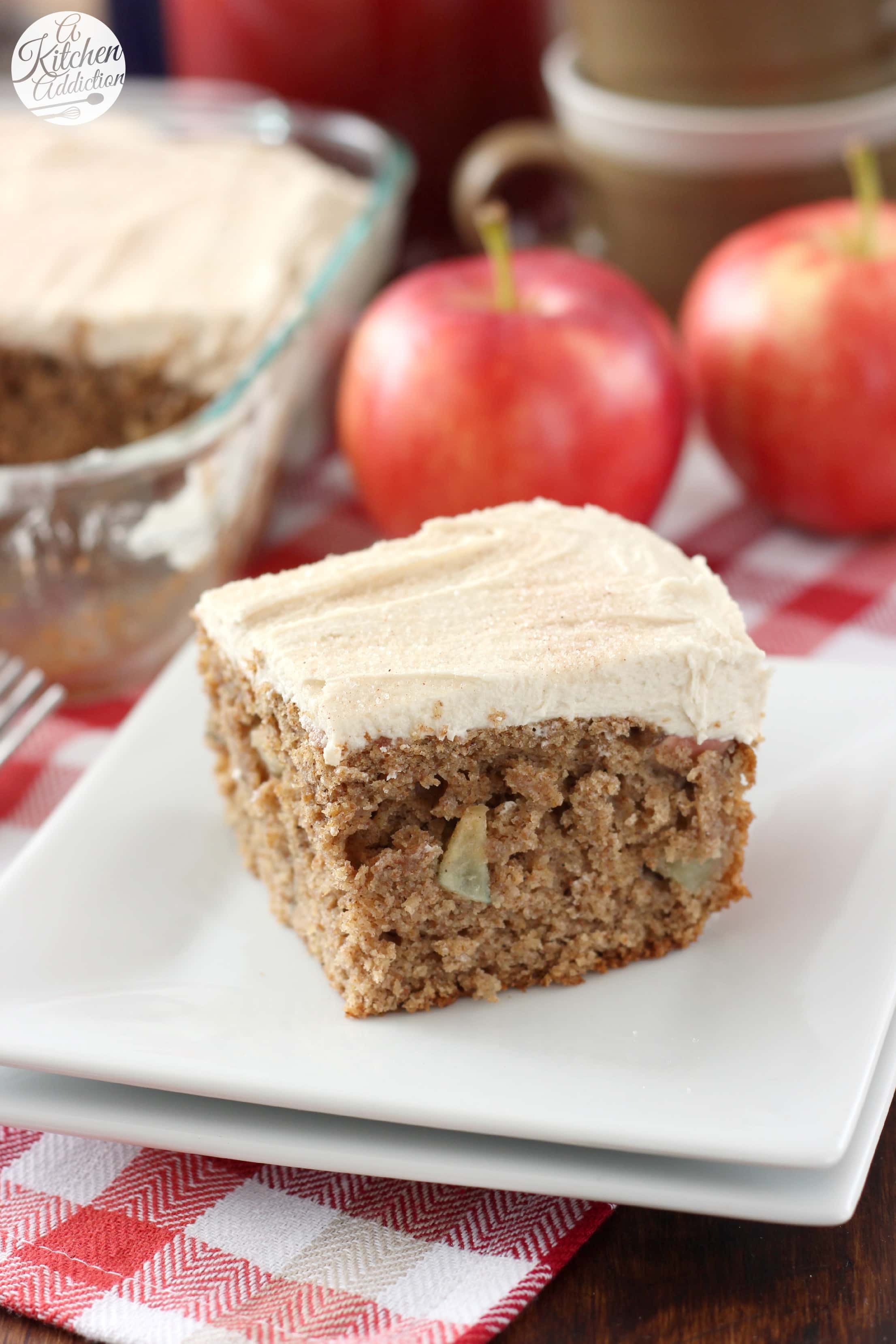 Apple Cake with Maple Frosting A Kitchen Addiction