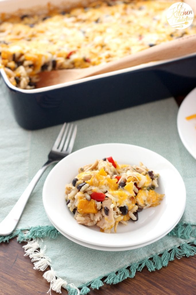 Cheesy Jalapeno Rice Bake with Roasted Squash and Chicken A Kitchen Addiction
