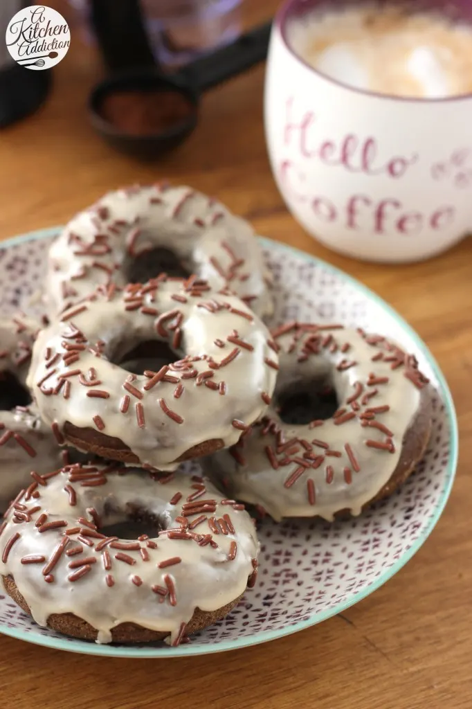 Mocha Chip Donuts Recipe l www.a-kitchen-addiction.com #CoffeeBuzz