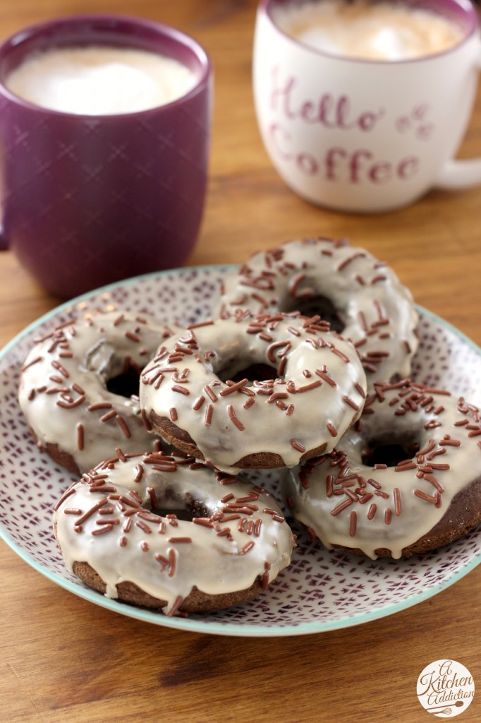 Mocha Chip Donuts Recipe l www.a-kitchen-addiction.com #CoffeeBuzz