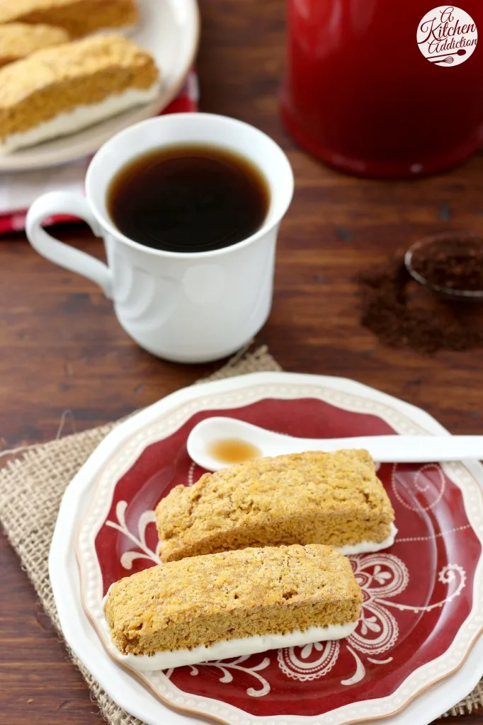 Pumpkin Pie Biscotti Recipe l www.a-kitchen-addiction.com #remixyourcoffee