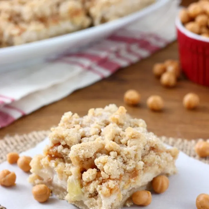 Caramel Apple Snickerdoodle Cheesecake Bars Recipe from A Kitchen Addiction
