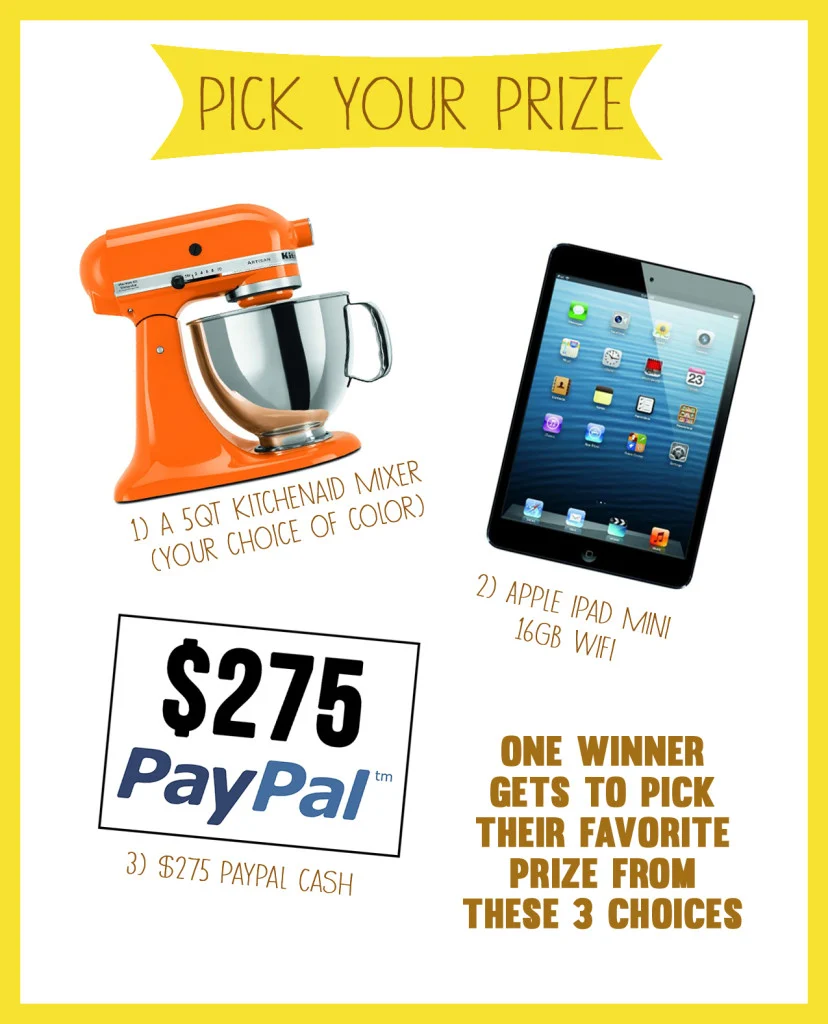 Pick Your Prize Giveaway from A Kitchen Addiction