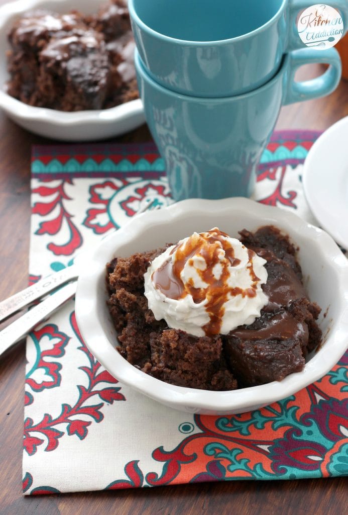 Slow Cooker Chocolate Caramel Pudding Cake Recipe from A Kitchen Addiction