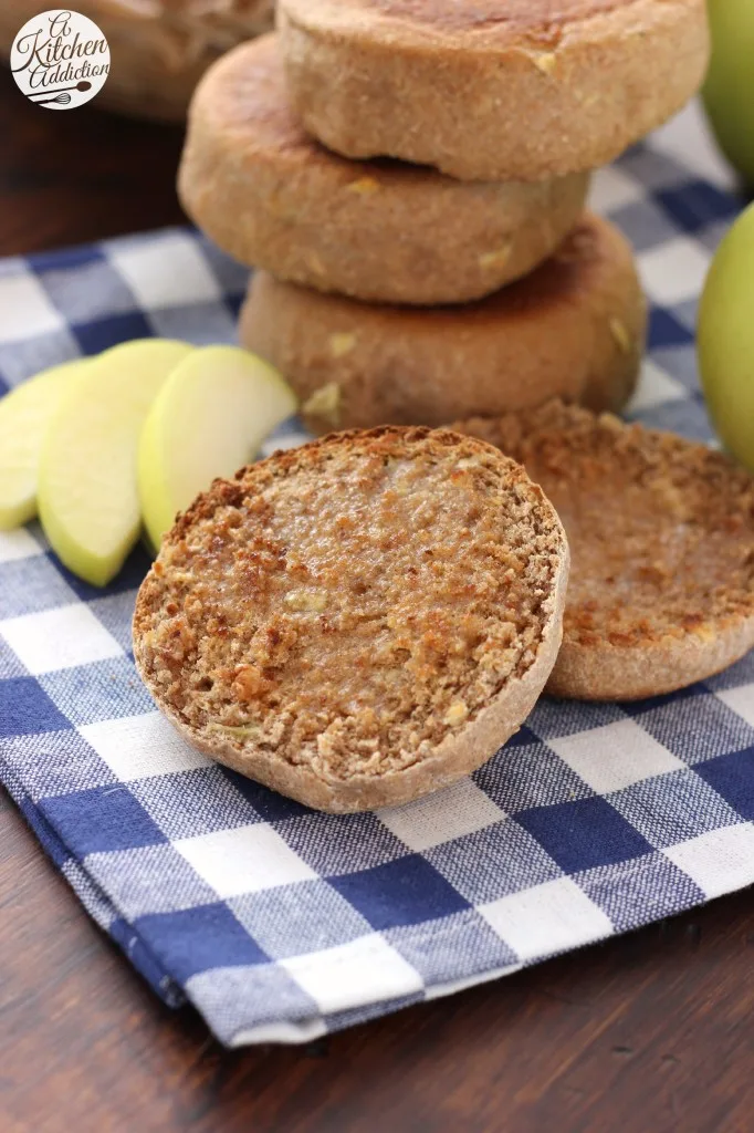 Apple Spice English Muffins Recipe l www.a-kitchen-addiction.com