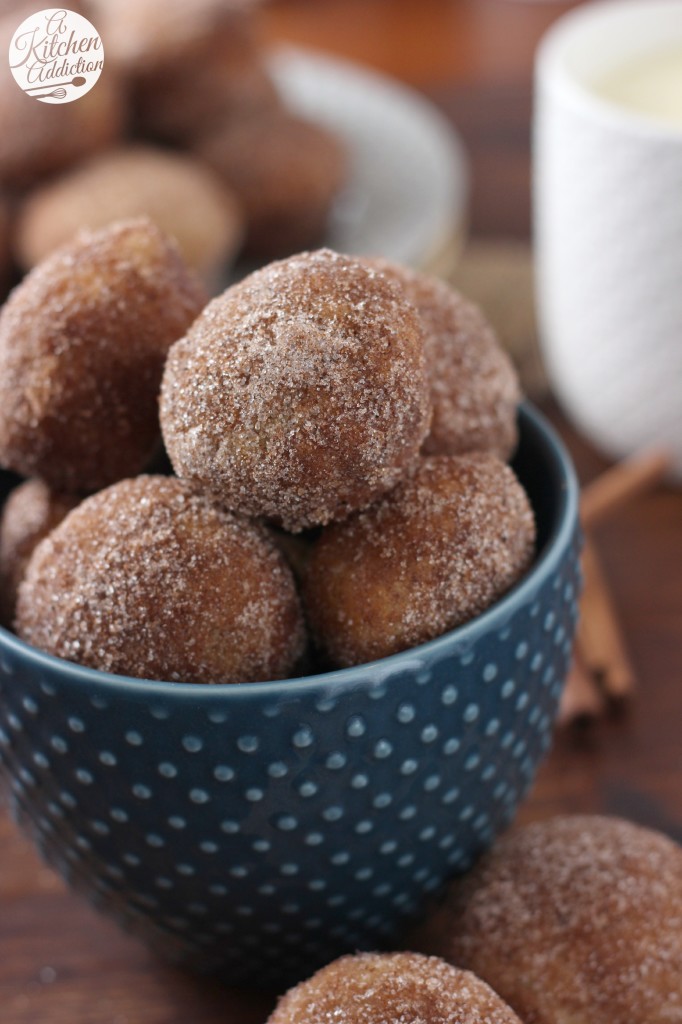 Baked Cinnamon Sugar Eggnog Donut Muffins from A Kitchen Addiction