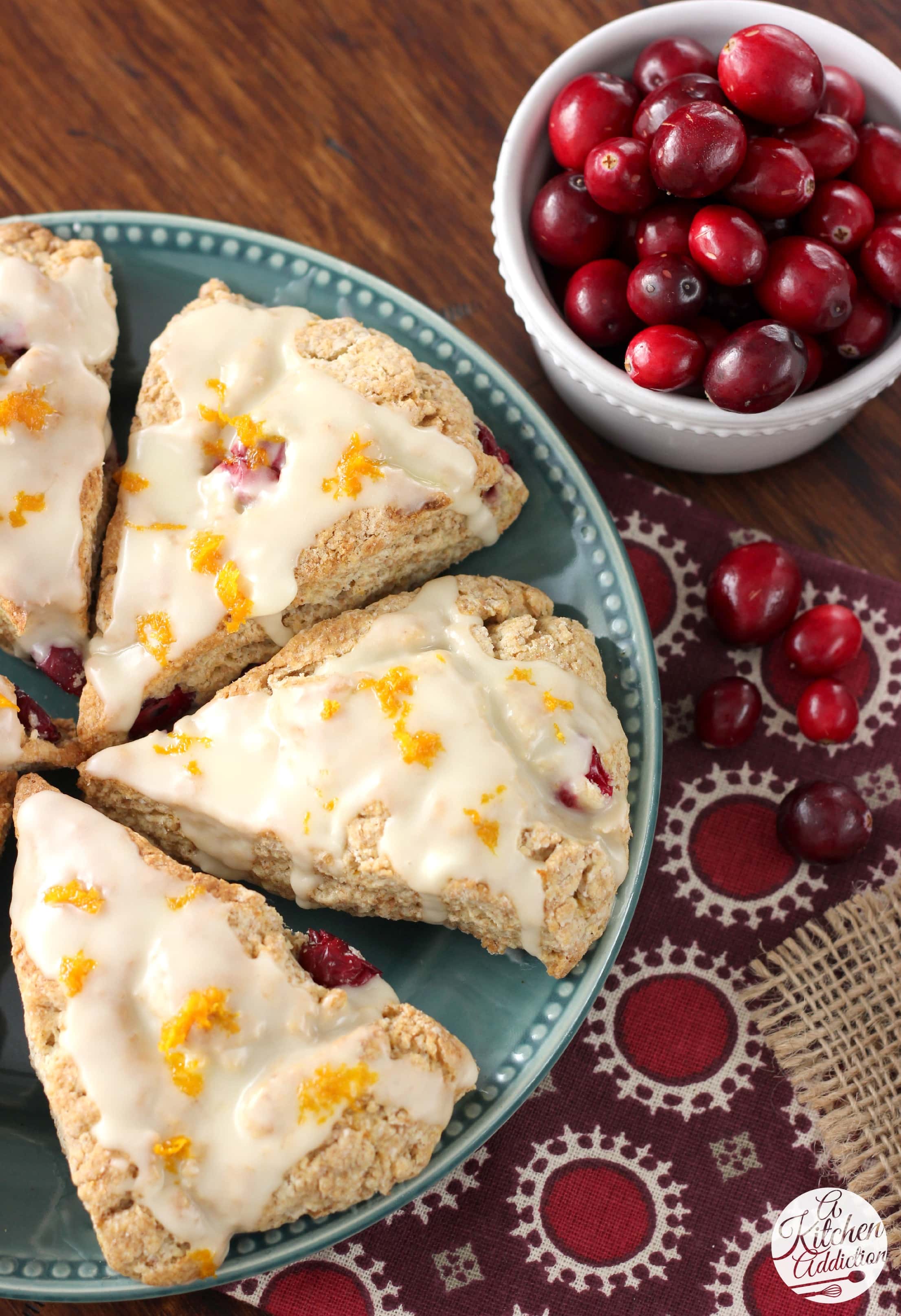 Cranberry Orange Scones - A Kitchen Addiction