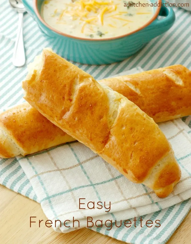 Easy French Baguettes Recipe l www.a-kitchen-addiction.com