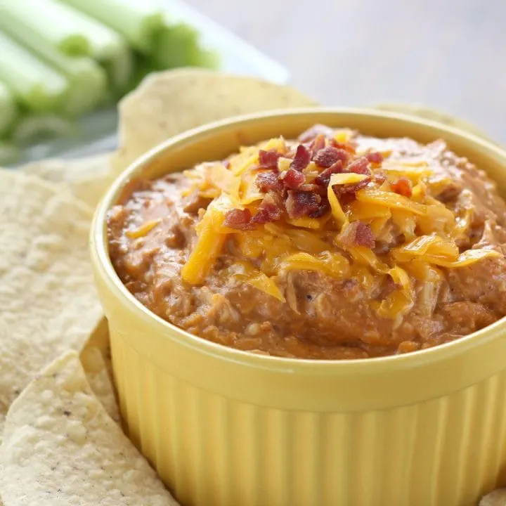 Slow Cooker Barbecue Chicken Bacon Dip Recipe from A Kitchen Addiction