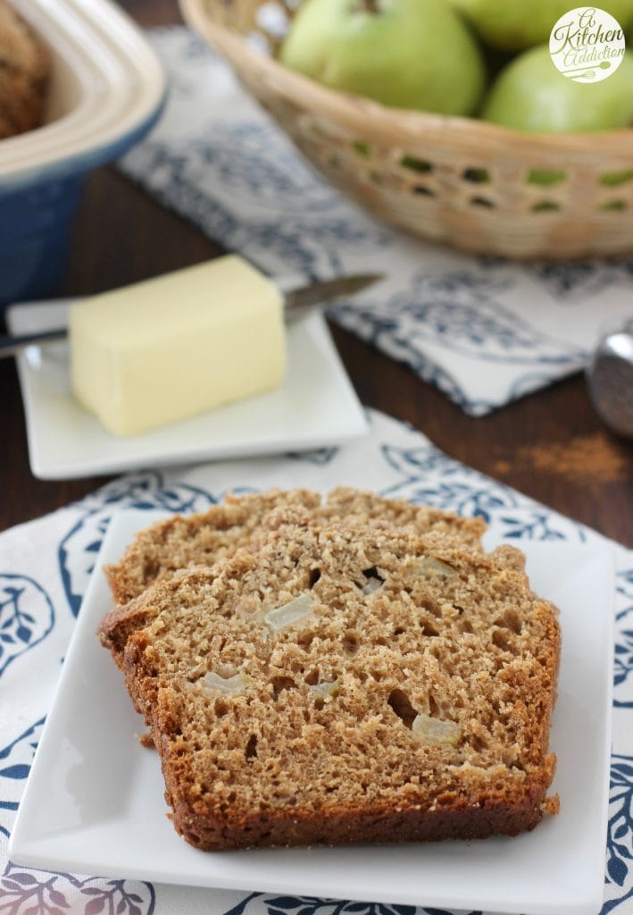 Lightened Up Cinnamon Pear Yogurt Quick Bread l www.a-kitchen-addiction.com