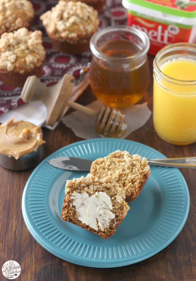 Peanut Butter Honey Oat Muffins A Kitchen Addiction