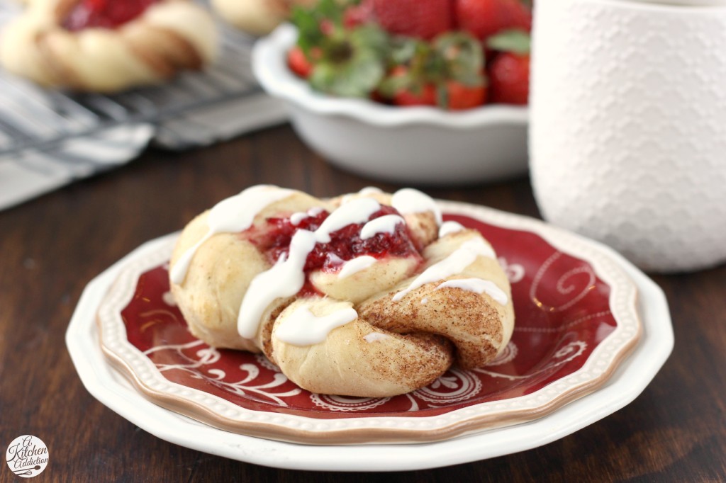 Strawberry Filled Cinnamon Twists Recipe from A Kitchen Addiction