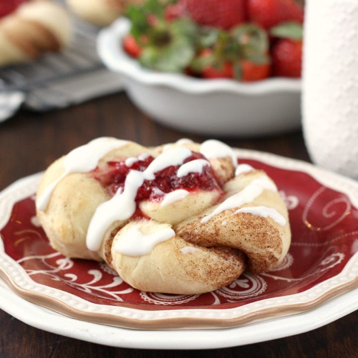 Strawberry Filled Cinnamon Twists Recipe from A Kitchen Addiction