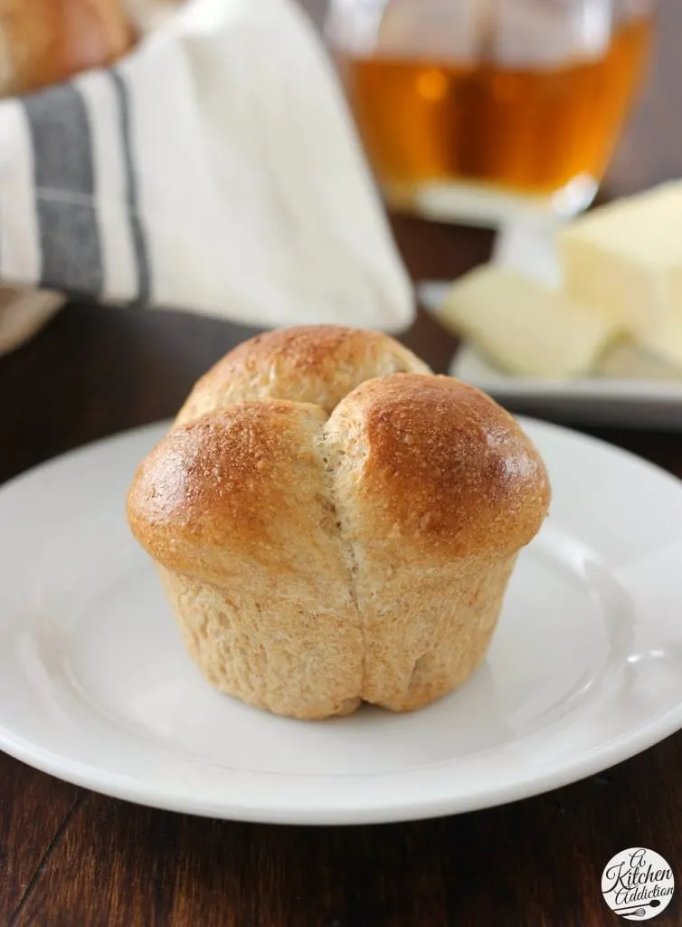 Easy Honey Wheat Cloverleaf Rolls Recipe from A Kitchen Addiction