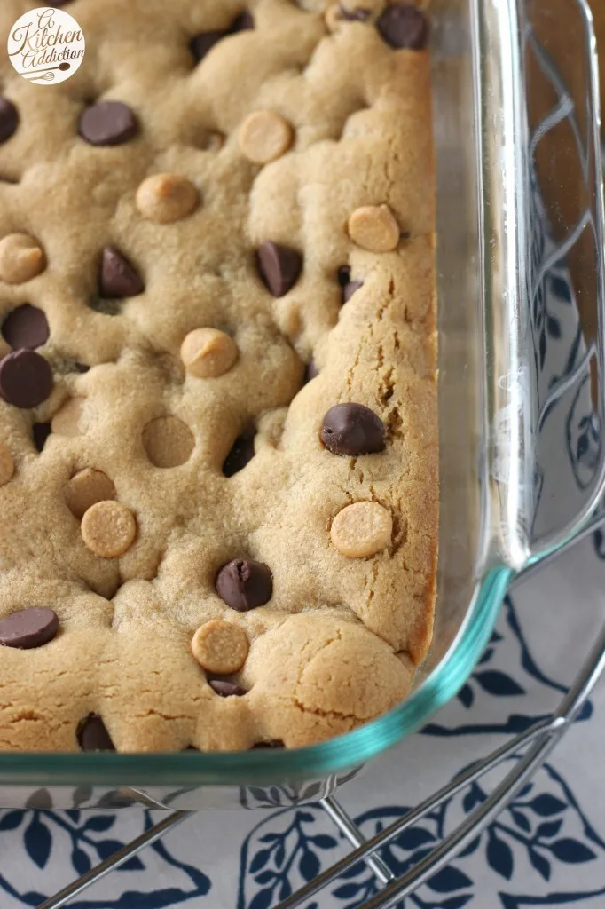 Peanut Butter Chocolate Malted Cookie Bars Recipe from A Kitchen Addiction