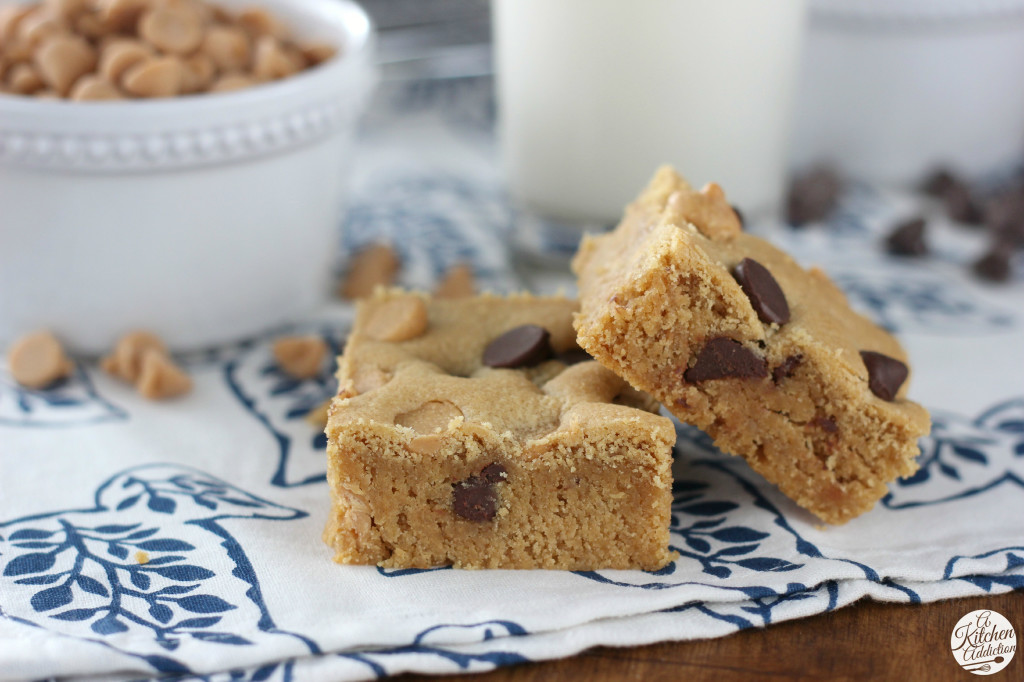 Soft Baked Peanut Butter Chocolate Malted Cookie Bars l www.a-kitchen-addiction.com