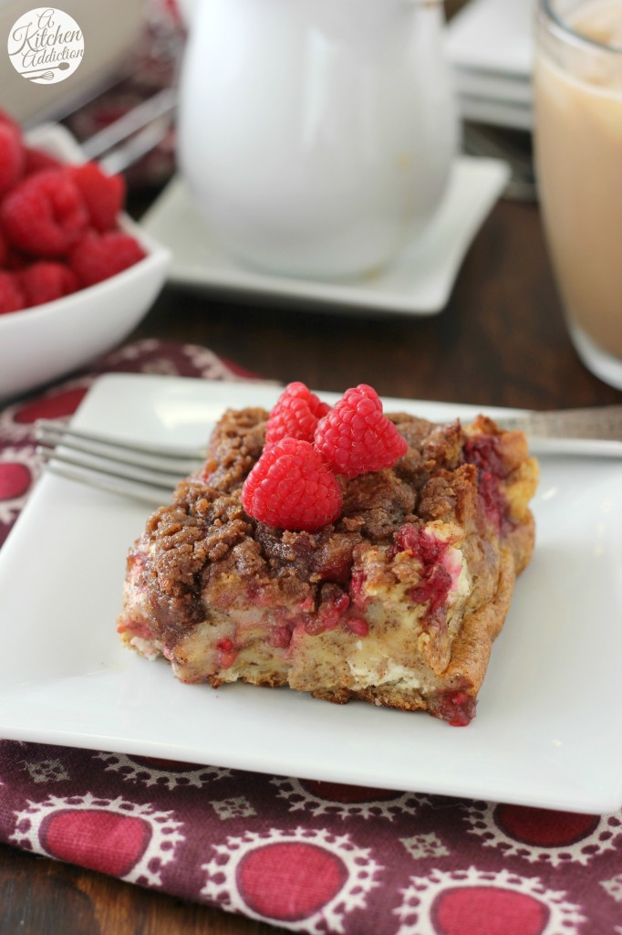 Raspberries and Cream French Toast Bake from A Kitchen Addiction