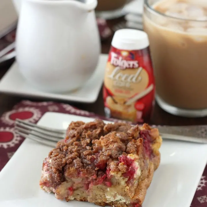 Raspberries and Cream French Toast Bake Recipe l www.a-kitchen-addiction.com #MyIcedCafe