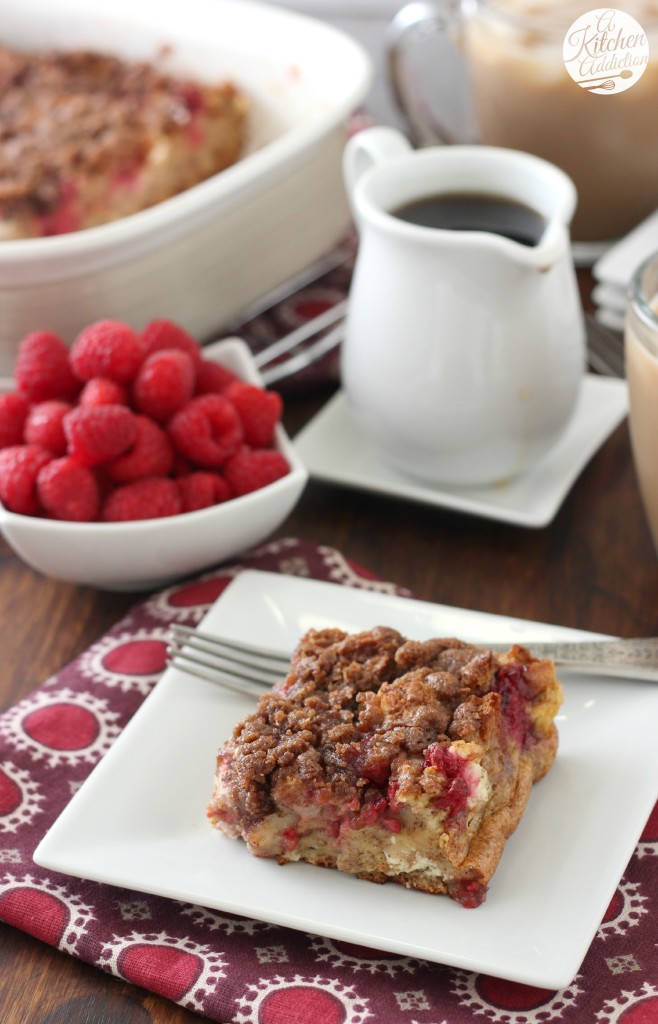 Raspberries and Cream French Toast Bake Recipe from A Kitchen Addiction
