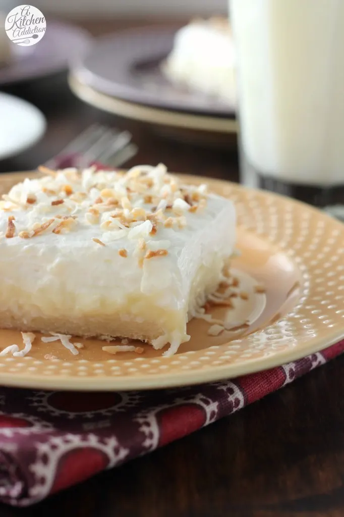 Coconut Cream Pie Bars Completely From Scratch l www.a-kitchen-addiction.com