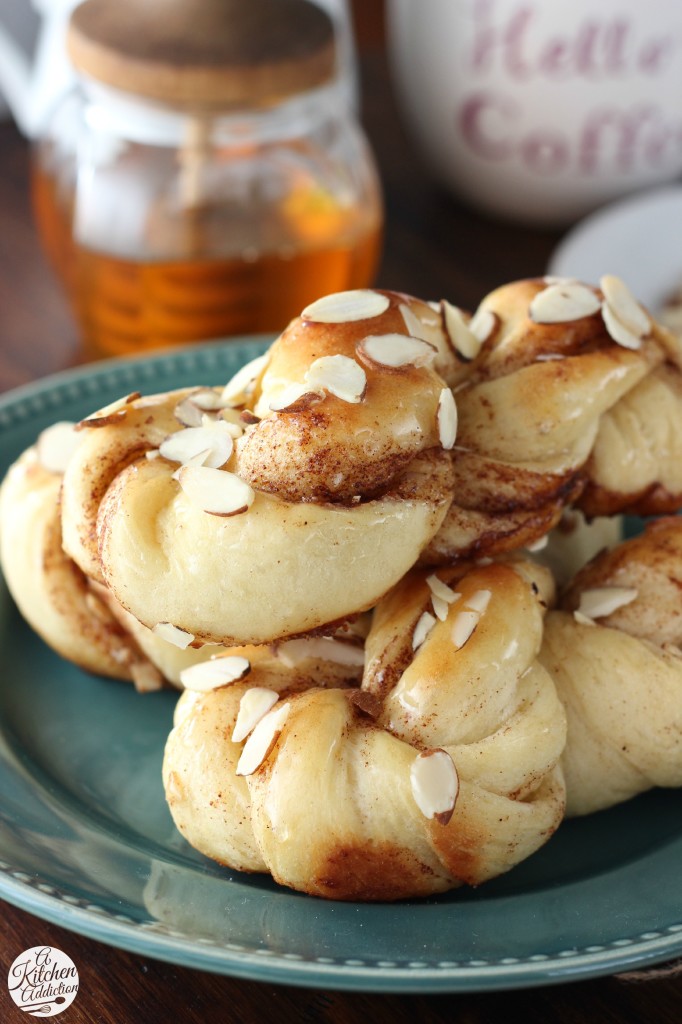 Easy Honey Almond Cinnamon Twists l www.a-kitchen-addiction.com