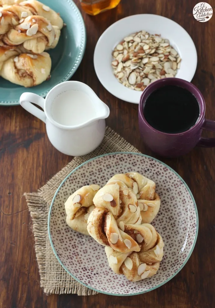 Honey Almond Cinnamon Twists Recipe l www.a-kitchen-addiction.com