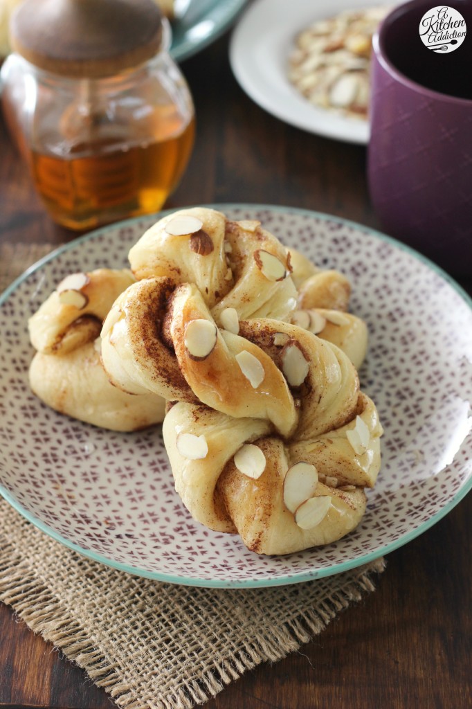Honey Almond Cinnamon Twists l www.a-kitchen-addiction.com