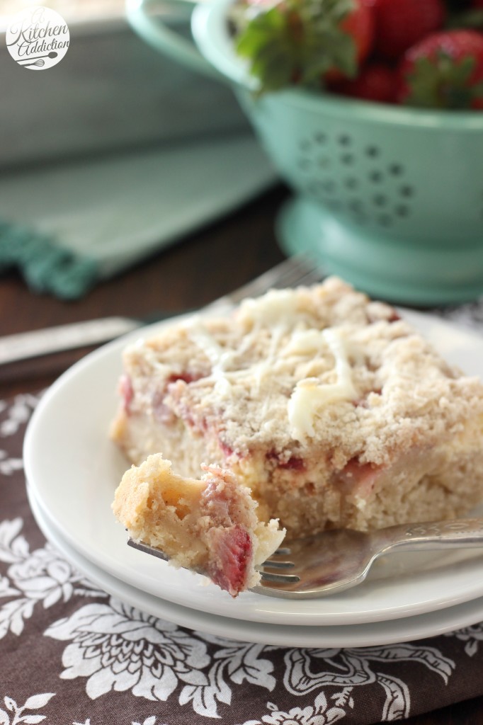 Strawberries and Cream Cheese Coffee Cake Recipe from A Kitchen Addiction