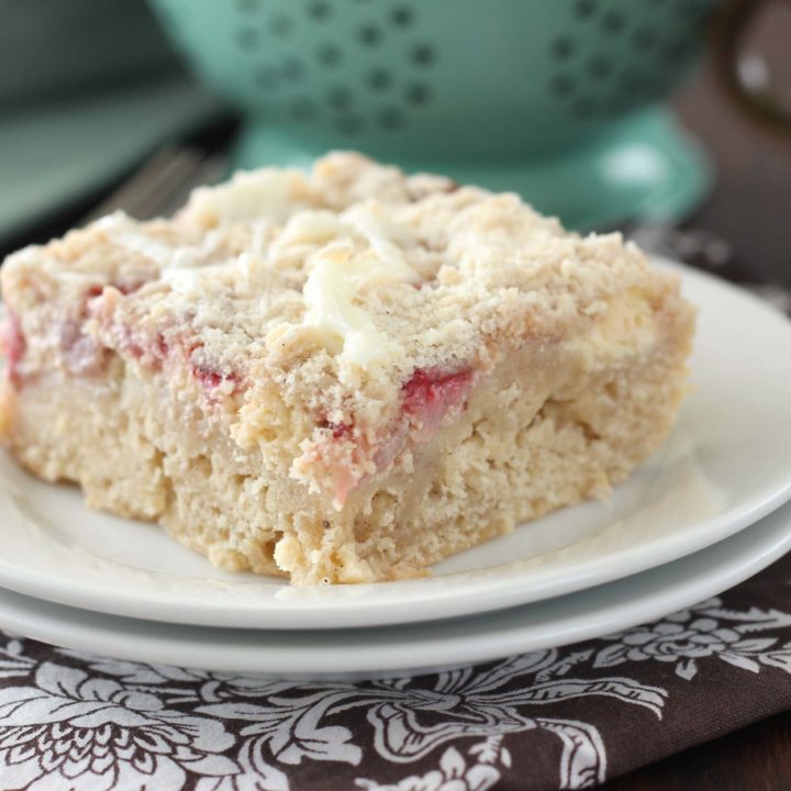 Strawberries and Cream Cheese Coffee Cake l www.a-kitchen-addiction.com