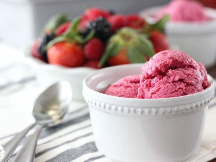 Triple Berry Frozen Yogurt - A Kitchen Addiction