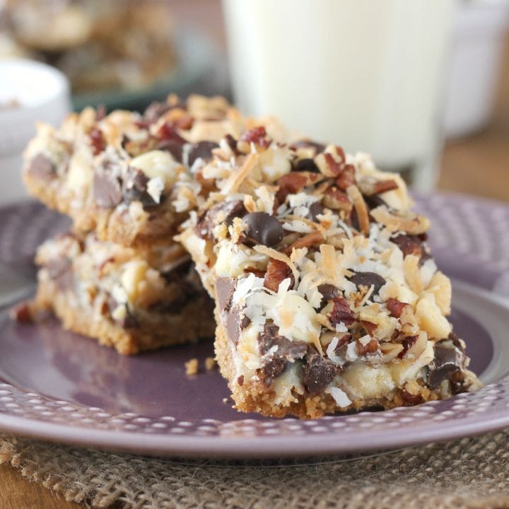 Triple Chocolate Seven Layer Bars Recipe from A Kitchen Addiction