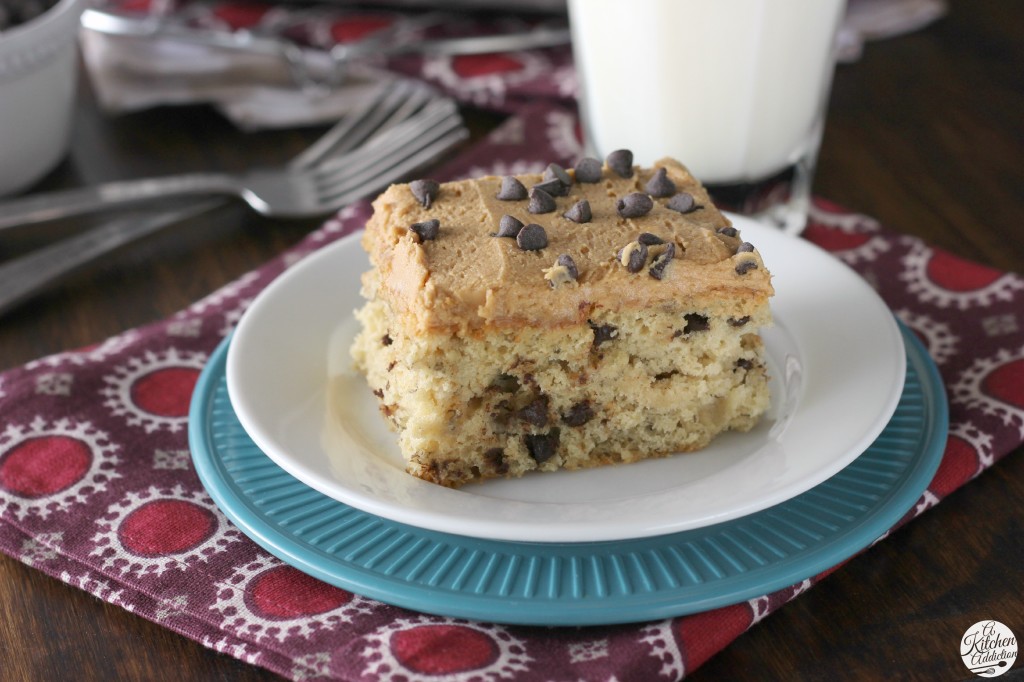 Banana Chocolate Chip Snack Cake Recipe l www.a-kitchen-addiction.com