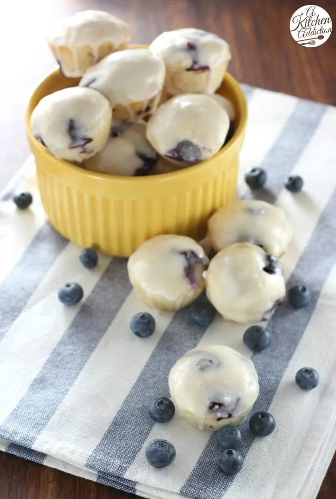 Glazed Blueberry Lemon Donut Muffins l www.a-kitchen-addiction.com