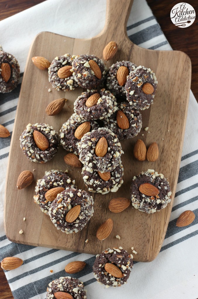 Fudgy Almond Cookies Recipe l www.a-kitchen-addiction.com