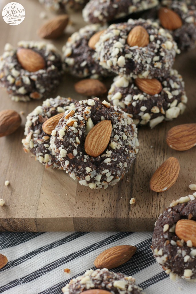 Fudgy Almond Cookies Recipe l www.a-kitchen-addiction.com