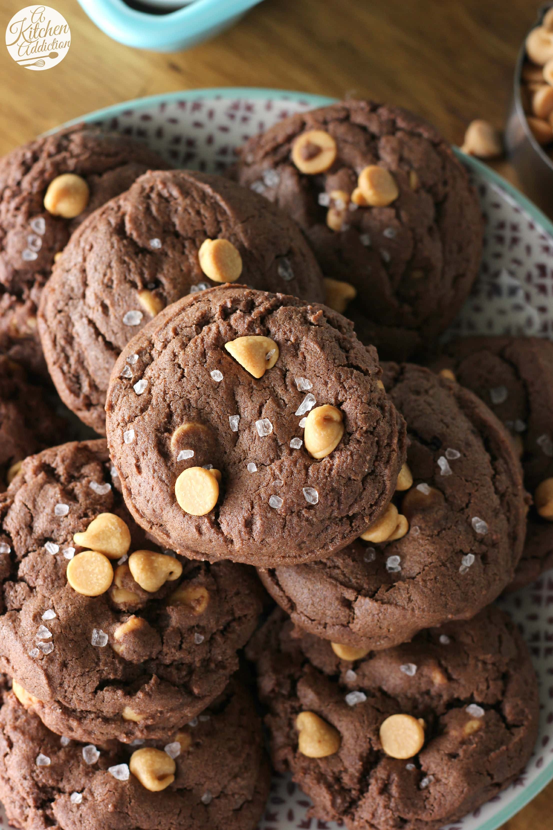 Salted Chocolate Peanut Butter Chip Cookies - A Kitchen Addiction