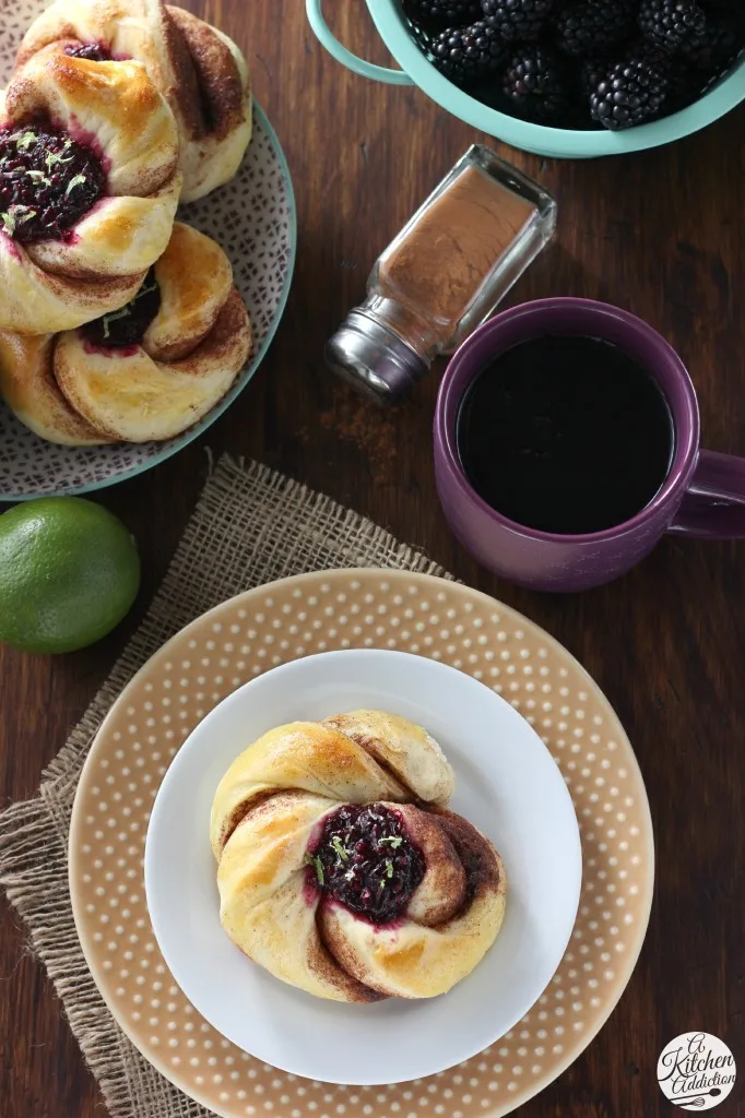 Blackberry Lime Cinnamon Twist Pastries l www.a-kitchen-addiction.com