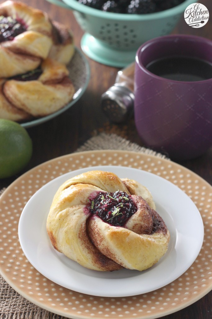 Blackberry Lime Filled Cinnamon Twists l www.a-kitchen-addiction.com