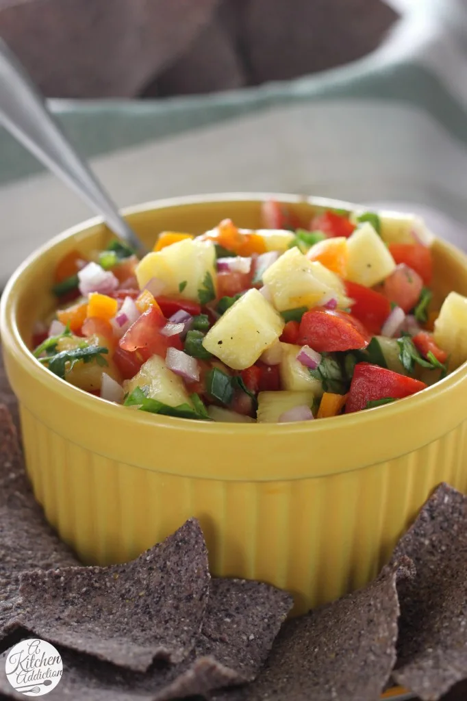 Easy Fresh Pineapple Salsa l www.a-kitchen-addiction.com