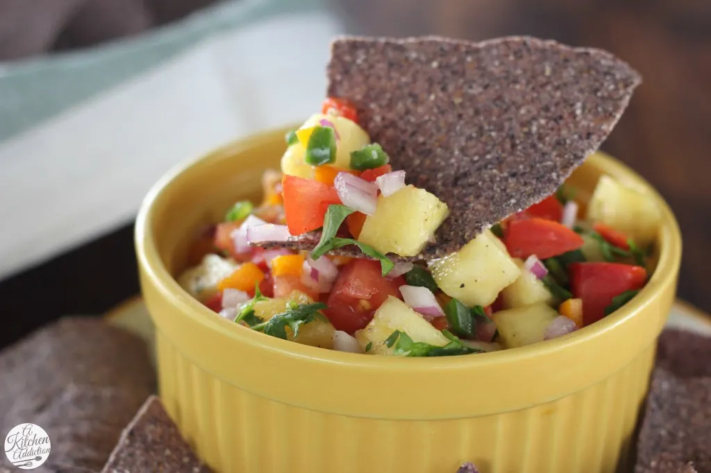 Easy Fresh Pineapple Salsa l www.a-kitchen-addiction.com